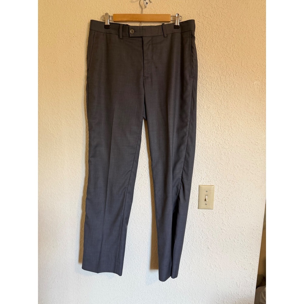 Paul Betenly Vantage Mens Super 120s Wool Dress Pants Charcoal Grey 34x32